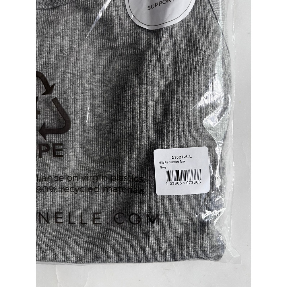 Papinelle Milla Rib Shelf Bra Tank Grey size large NWT - Picture 11 of 11